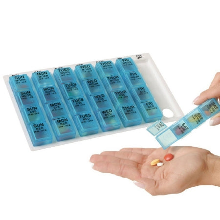 Apothecary Products  67165 Pill Organizer One-Day-At-A-Time Large 7 Day 4 Dose