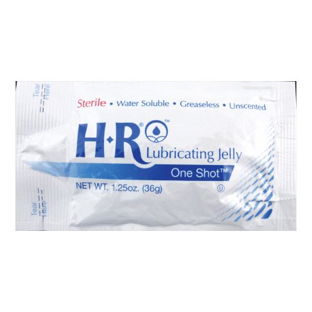 HR Pharmaceuticals  205 Lubricating Jelly HR One Shot 1.25 oz. Individual Packet Sterile