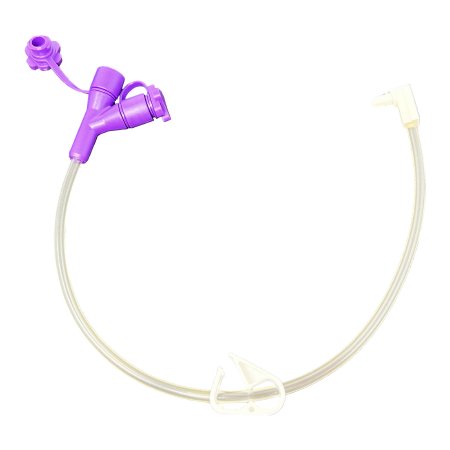 Vesco Medical VED-1000 Enteral Feeding Extension Set ENFit LoProfile 12 Inch, Right Angle, NonSterile