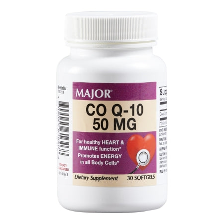 Major Pharmaceuticals  00904561646 Dietary Supplement Major Coenzyme Q-10 50 mg Strength Softgel 30 per Bottle Unflavored