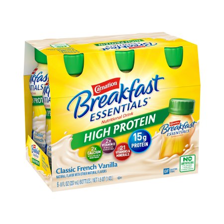 Nestle Healthcare Nutrition 12269922 Oral Supplement Carnation Breakfast Essentials High Protein French Vanilla Flavor Liquid 8 oz. Bottle