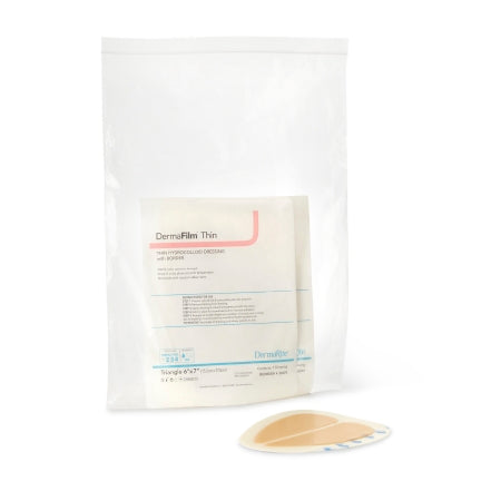 DermaRite Industries  32670 Thin Hydrocolloid Dressing DermaFilm 6 X 7 Inch Triangle With Border