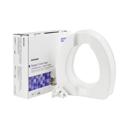 McKesson Brand 146-RTL12064 Raised Toilet Seat McKesson 4 Inch Height White 400 lbs. Weight Capacity