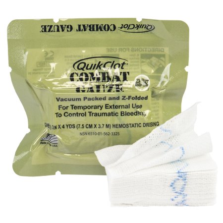 North American Rescue  30-0039 Hemostatic Dressing Quick-Clot Combat Gauze 3 Inch X 4 Yard 1 per Pack Sterile