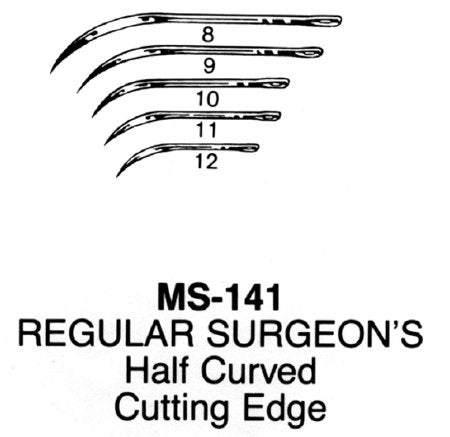 Integra Lifesciences  MS141-10 Conventional Cutting Suture Needle Integra Miltex Regular Surgeon's Type Size 10 Needle Reusable