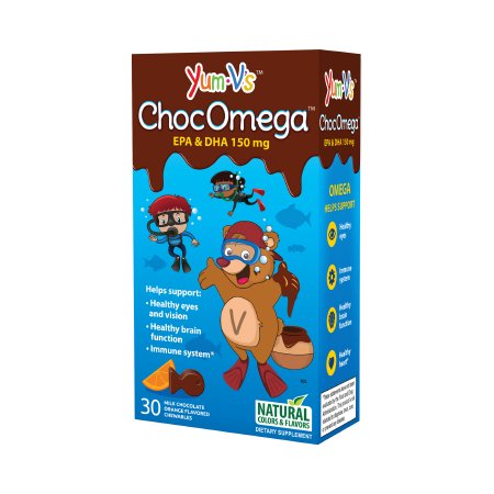 Geri-Care  8061-03 Children's Multivitamin Supplement YumV's ChocoMega 150 mg Strength Chewable Tablet 30 per Box Milk Chocolate Orange Flavor