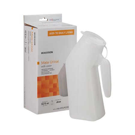 McKesson Brand 146-RTLPC23201-M Male Urinal McKesson 32 oz. / 946 mL With Closure Single Patient Use