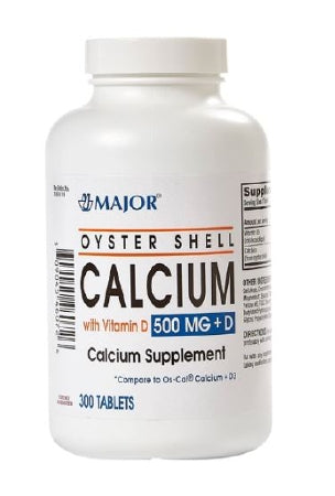 Major Pharmaceuticals  00904546072 Joint Health Supplement Major Calcium / Vitamin D 500 mg - 200 IU Strength Tablet 300 per Bottle