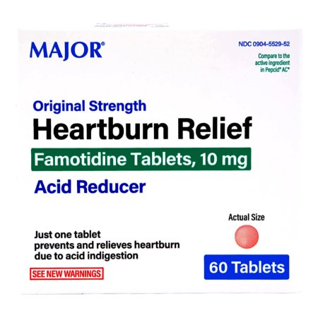 Major Pharmaceuticals  00904552952 Antacid Major 10 mg Strength Tablet 60 per Box