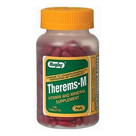 Major Pharmaceuticals  00536466138 Vitamin and Iron Supplement Rugby Therm M Vitamin / Irom 27 mg - 0.4 mg Strength Tablet 130 per Bottle