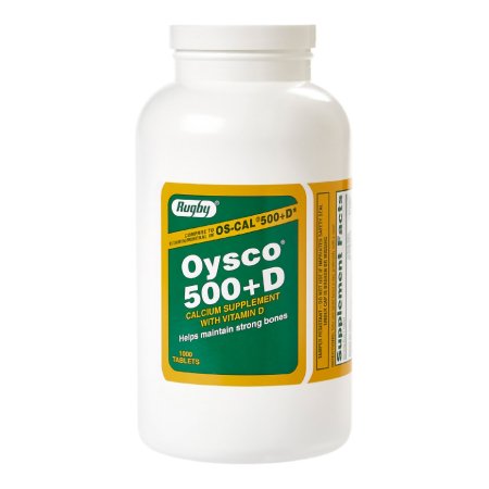 Major Pharmaceuticals  00536781710 Joint Health Supplement Rugby Oysco Calcium / Vitamin D 500 mg - 200 IU Strength Tablet 1,000 per Bottle