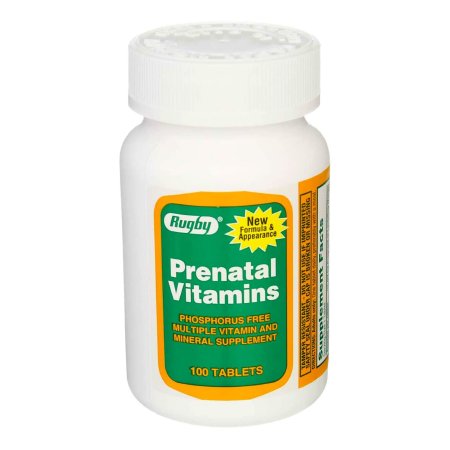 Major Pharmaceuticals  00536408501 Prenatal Vitamin Supplement Rugby Stuart Prenatal PNV No. 95 / Iron / Folic Acid Tablet 100 per Bottle