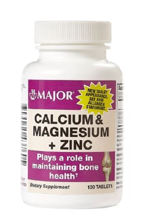 Major Pharmaceuticals  00904543760 Joint Health Supplement Major Calcium / Magnesium / Zinc 334 mg Strength Tablet 100 per Bottle