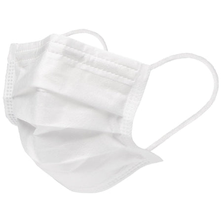 Medline CUR380 Procedure Mask Curad Pleated Earloops Child Size White NonSterile Not Rated Pediatric