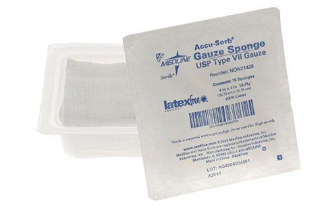 Medline  NON21428 Gauze Sponge 4 X 4 Inch 10 per Tray Sterile 16-Ply Square