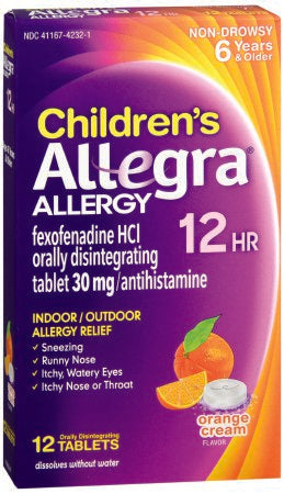 Sanofi Pasteur  41167423201 Children's Allergy Relief Children's Allegra 30 mg Strength Tablet 12 per Box