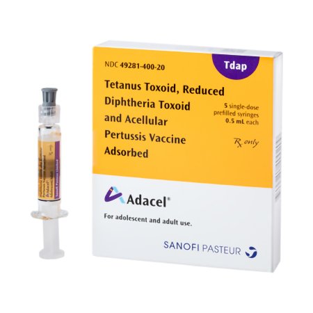 Sanofi Pasteur  49281040020 Adacel Tdap Vaccine Indicated for People 10 to 64 Years of Age Tetanus Toxoid, Reduced Diphtheria Toxoid and Acellular Pertussis Vaccine, Adsorbed, Preservative Free Injection Prefilled Syringe 0.5 mL