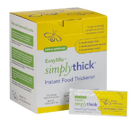 Simply Thick 82051308001 Food and Beverage Thickener SimplyThick Easy Mix 12 Gram Individual Packet Unflavored Gel IDDSI Level 3 Moderately Thick/Liquidized