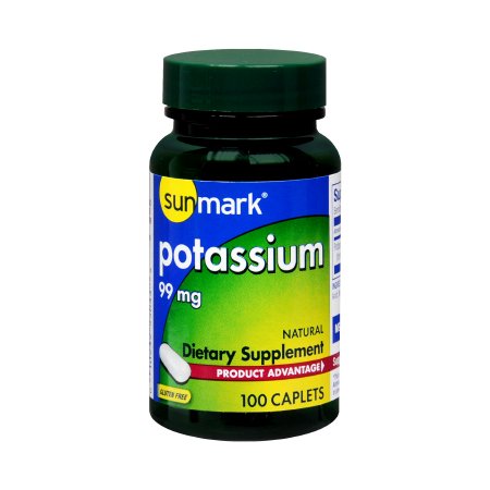 McKesson Brand 01093989744 Dietary Supplement sunmark Potassium Gluconate 99 mg Strength Tablet 100 per Bottle