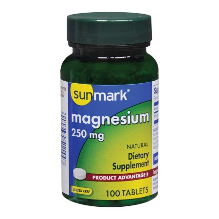 McKesson Brand 01093989444 Magnesium Supplement sunmark 250 mg Strength Tablet 100 per Bottle