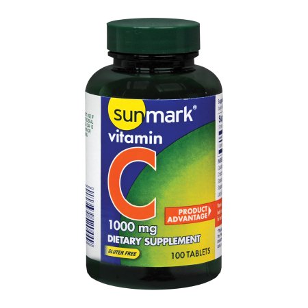 McKesson Brand 01093990044 Vitamin C Supplement sunmark Ascorbic Acid 1000 mg Strength Tablet 100 per Bottle