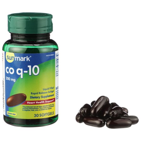 McKesson Brand 01093988844 Vitamin Supplement sunmark Coenzyme Q-10 200 mg Strength Softgel 30 per Bottle