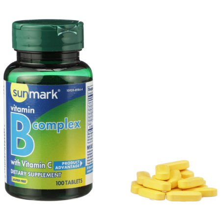 McKesson Brand 01093989844 Multivitamin Supplement sunmark Vitamin B / Ascorbic Acid Tablet 100 per Bottle