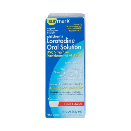 McKesson Brand 49348063634 Children's Allergy Relief sunmark 5 mg / 5 mL Strength Oral Solution 4 oz.