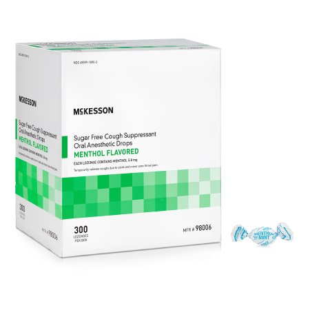 McKesson Brand 98006 Cold and Cough Relief McKesson Brand 7.6 mg Strength Lozenge 300 per Box