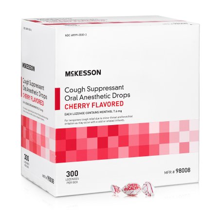 McKesson Brand 98008 Cold and Cough Relief McKesson Brand 7.6 mg Strength Lozenge 300 per Box