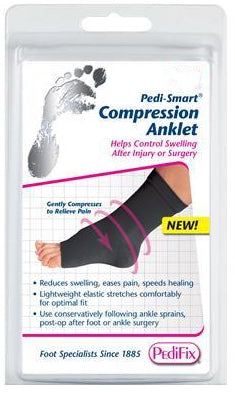 Pedifix 6021-#6 Compression Sleeve Pedi-Smart Size 6 Black Ankle