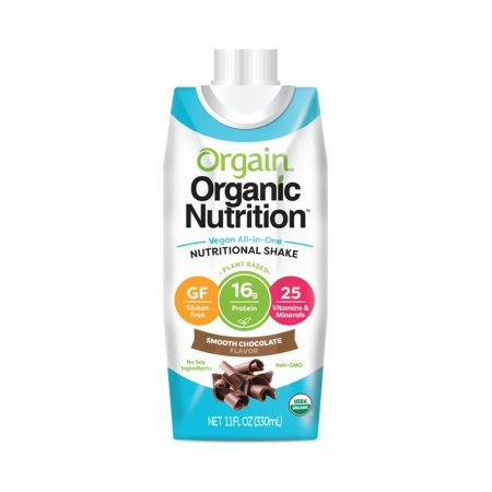 Orgain Inc 851770006750 Oral Supplement Organic Nutrition Vegan Smooth Chocolate Flavor Liquid 11 oz. Carton