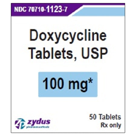 Zydus Pharmaceuticals  70710112307 Doxycycline Monohydrate 100 mg Tablet Bottle 50 Tablets