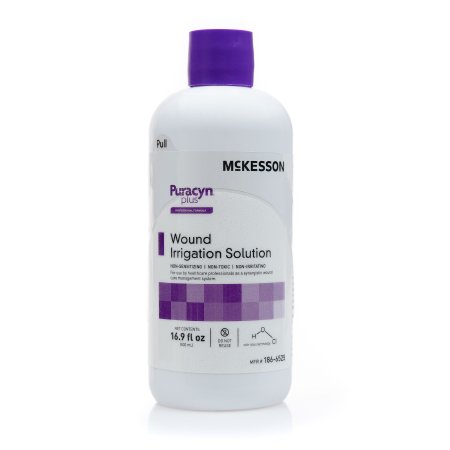 McKesson Brand 186-6525 Wound Cleanser McKesson Puracyn Plus Professional 16.9 oz. Instill / Spikeable Application Bottle NonSterile Antimicrobial