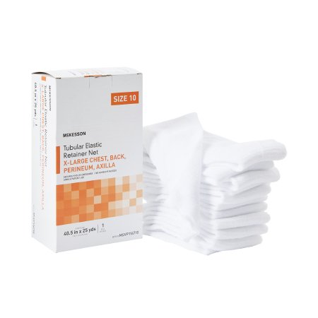 McKesson Brand MSVP114710 Elastic Net Retainer Dressing McKesson Tubular Elastic 40-1/2 Inch X 25 Yard (102.9 cm X 22.9 m) Size 10 White X-Large Chest / Back / Perineum / Axilla NonSterile