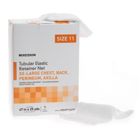 McKesson Brand MSVP114711 Elastic Net Retainer Dressing McKesson Tubular Elastic 47 Inch X 25 Yard (119.4 cm X 22.9 m) Size 11 White 2X-Large Chest / Back / Perineum / Axilla NonSterile