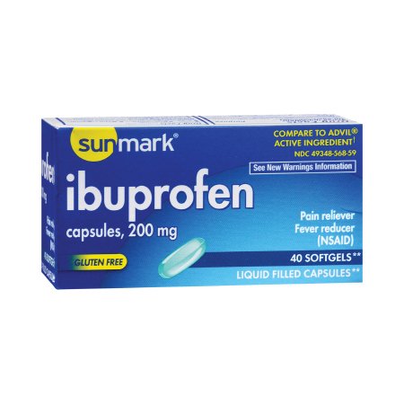 McKesson Brand 70677004601 Pain Relief McKesson Brand 200 mg Strength Ibuprofen Capsule 40 per Bottle