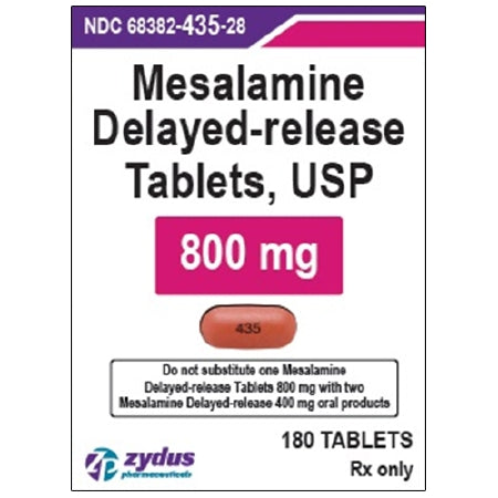 Zydus Pharmaceuticals  68382043528 Mesalamine 800 mg Tablet Bottle 180 Tablets