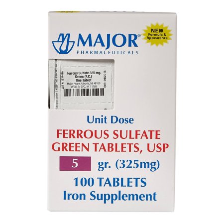 Major Pharmaceuticals  00904759161 Mineral Supplement Major Iron 325 mg Strength Tablet 100 per Bottle