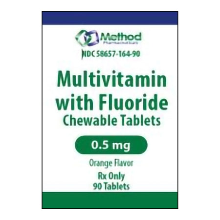 Method Pharmaceuticals  58657016490 Multivitamin Pediatric Multivitamin No. 17 / Fluoride 0.5 mg / mL Chewable Tablet Bottle 90 Tablets