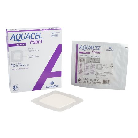 ConvaTec  422350 Foam Dressing Aquacel 6 X 6 Inch With Border Waterproof Film Backing Silicone Adhesive Square Sterile