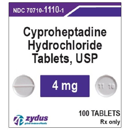 Zydus Pharmaceuticals  70710111001 Cyproheptadine HCl 4 mg Tablet Bottle 100 Tablets