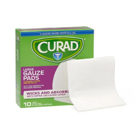 Medline  CUR20444RBI Nonwoven Sponge Curad 4 X 4 Inch 1 per pack Sterile Square