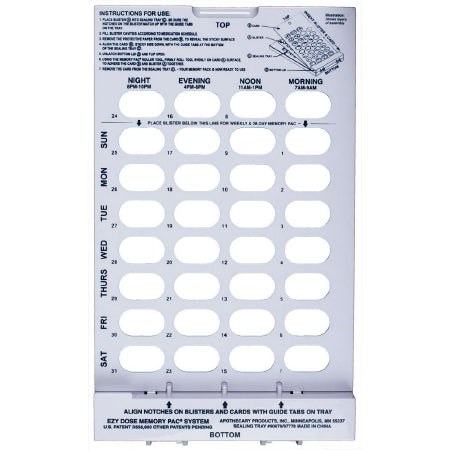 Apothecary Products  90678 Cold Seal Tray 28/31 Day Calendar