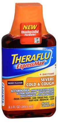 Glaxo Consumer Products  00067812708 Cold and Cough Relief Theraflu ExpressMax 650 mg - 20 mg - 10 mg / 30 mL Strength Liquid 8.3 oz.