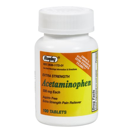 Major Pharmaceuticals  00536117201 Pain Relief 500 mg Strength Acetaminophen Tablet 100 per Bottle