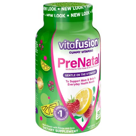 Church and Dwight  02791701950 Prenatal Vitamin Supplement Gummy 90 per Bottle Assorted Fruit Flavors