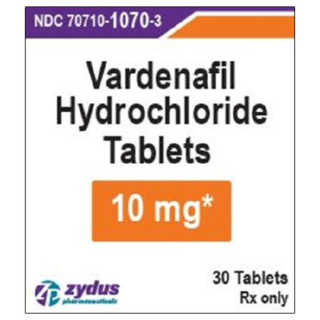 Zydus Pharmaceuticals  70710107003 Vardenafil HCl 10 mg Tablet Bottle 30 Tablets