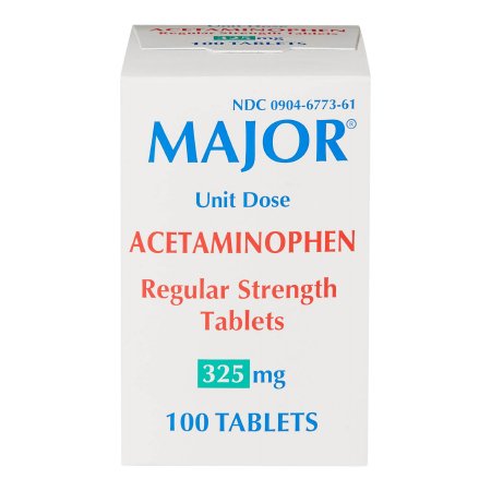 Major Pharmaceuticals  00904677361 Pain Relief Major 325 mg Strength Acetaminophen Unit Dose Tablet 100 per Bottle