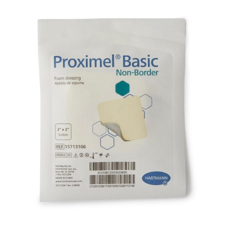 Hartmann  15713106 Foam Dressing Proximel Basic Non-Border 2 X 2 Inch Without Border Waterproof Film Backing Nonadhesive Square Sterile